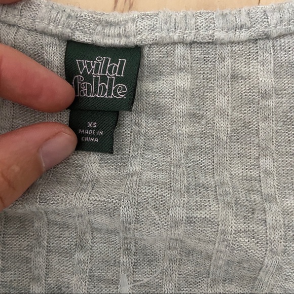 Wild Fable Gray Knit Crop Top - Picture 3 of 4